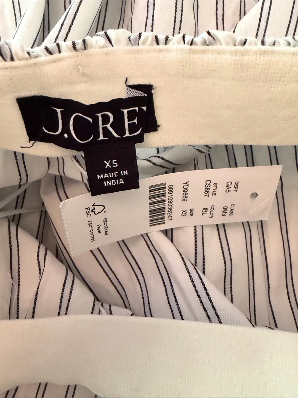 J.CREW Embroidered pull-on midi skirt in striped cotton poplin